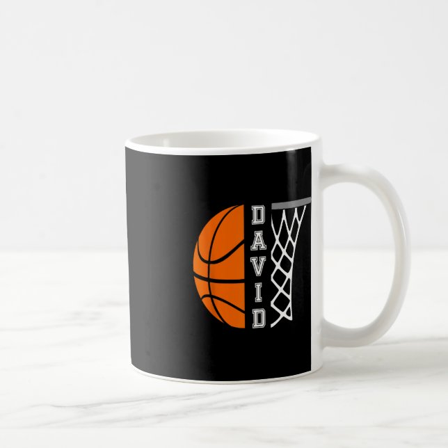 David Name Personalized Basketball Player Graphic  Coffee Mug (Right)