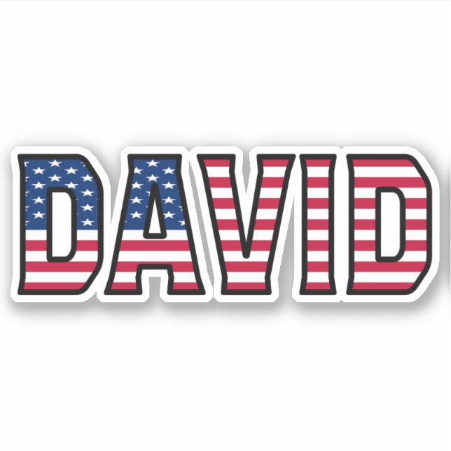David Name Prénom USA Sticker Stickerset (Devant)