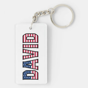 David Name Vorname USA Flagge Anhänger Schlüssel Keychain