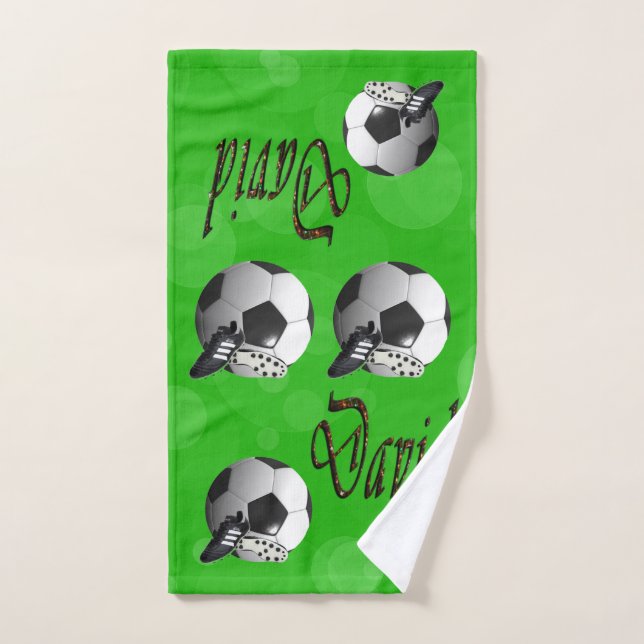 David Name With Soccer Balls, Hand Towel (Hand Towel)