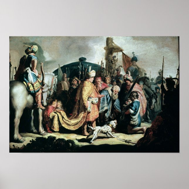 David Offering the Head of Goliath to King Saul Poster (Front)