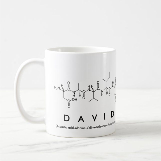 David peptide name mug (Left)