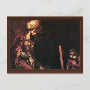David Playing The Harp Before Saul. Postcard