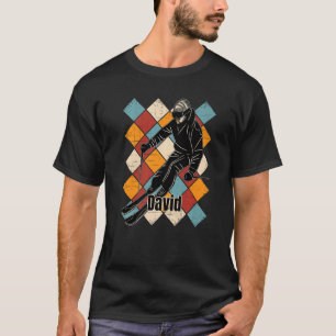 David Skiing Slopes Vintage Skier Name Premium T-Shirt