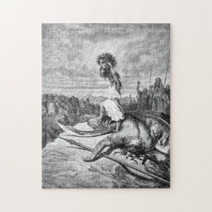 David Slays Goliath From Gustave Dore 1886 Jigsaw Puzzle