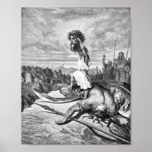 David Slays Goliath From Gustave Dore 1886 Poster