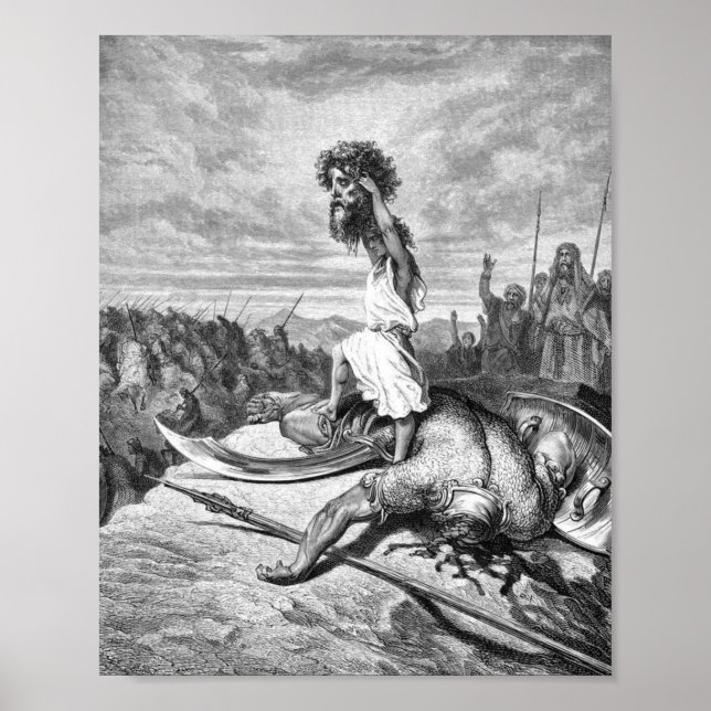 David Slays Goliath From Gustave Dore 1886 Poster (Front)