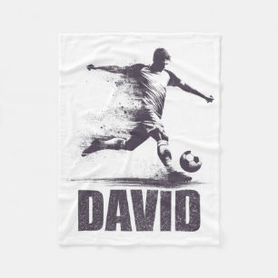 David Soccer Boys Personalized First Name David Fleece Blanket