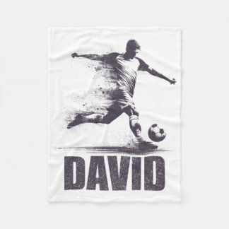 David Soccer Boys Personalized First Name David  Fleece Blanket