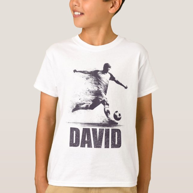David Soccer Boys Personalized First Name David  T-Shirt (Front)
