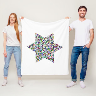 David Star made with Gemstones in All Colours Fleece Blanket