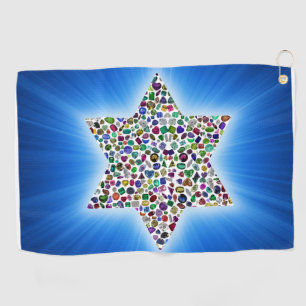 David Star made with Gemstones in All Colours Golf Towel