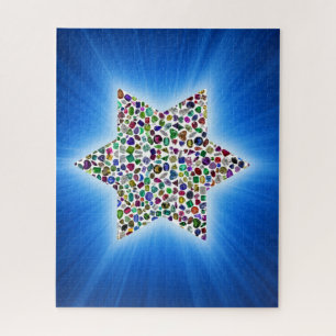 David Star made with Gemstones in All Colours Jigsaw Puzzle