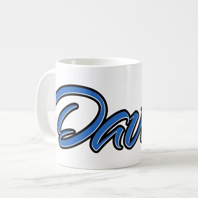 David Vorname Name blue Tasse Kaffeetasse Coffee Mug (Front Left)