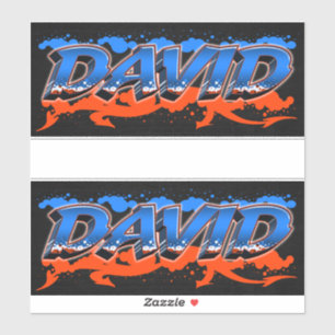 David Vorname Name Graffiti Aufkleber Sticker