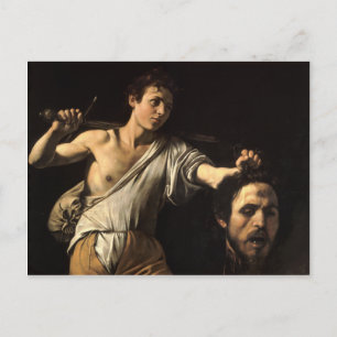 David with the Head of Goliath, Caravaggio Postcard