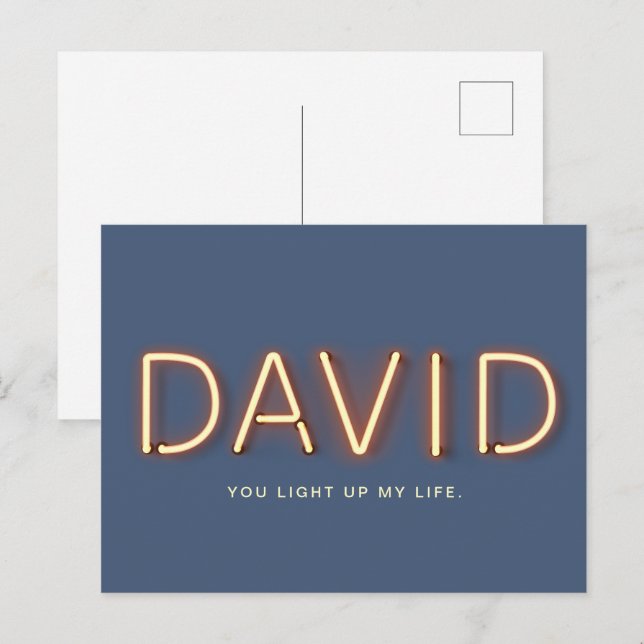 David You Light Up My Life Neon Lights Postcard (Front/Back)