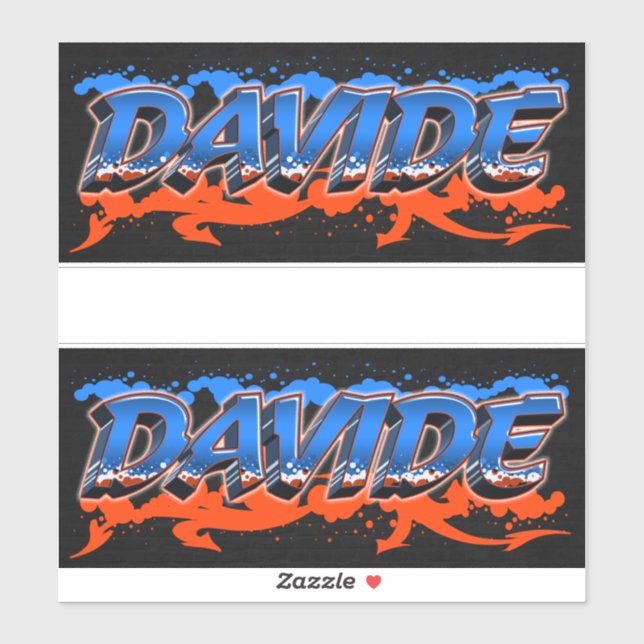 Davide First Name Graffiti Sticker (Sheet)