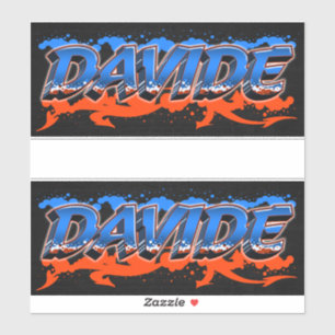 Davide Vorname Name Graffiti Aufkleber Sticker