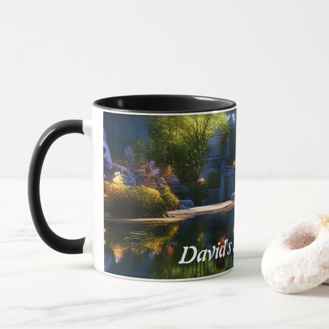 David's Morning Tea Personalized Customizable Mug (With Donut)