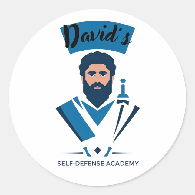 David's Self-Defence Academy Classic Round Sticker (Front)
