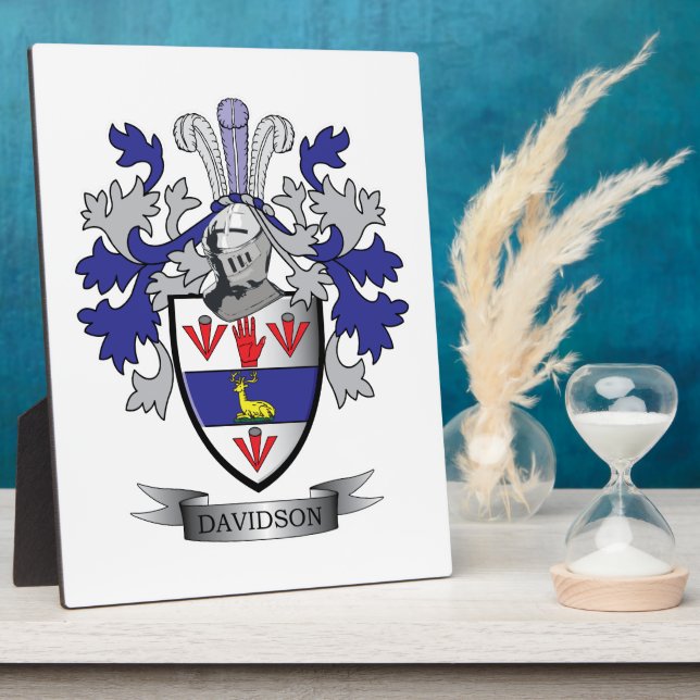 Davidson Family Crest Coat of Arms Plaque (Side)
