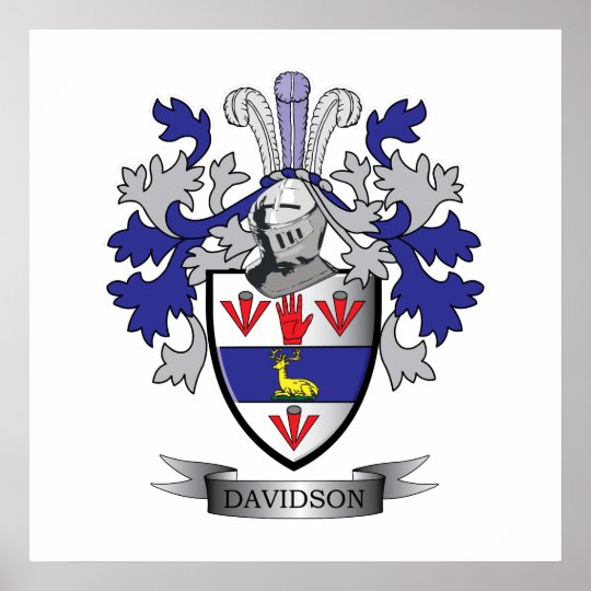 Davidson Family Crest Coat of Arms Poster | Zazzle.ca