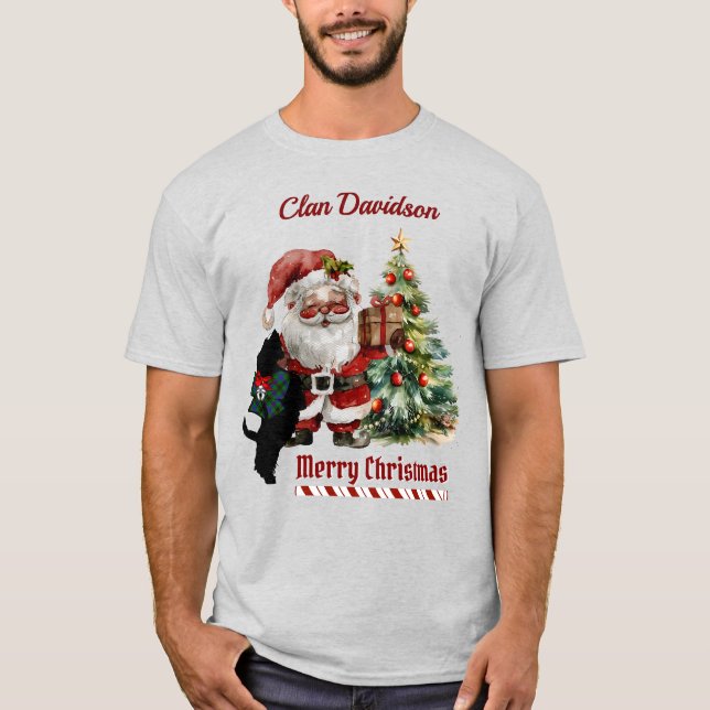 Davidson Scottie Dog Christmas Personalized  T-Shirt (Front)