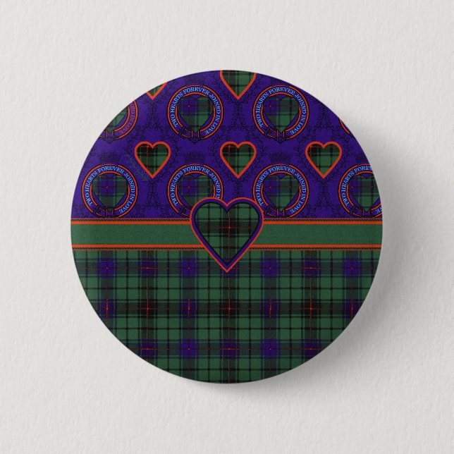 Davidson Scottish Tartan 2 Inch Round Button (Front)