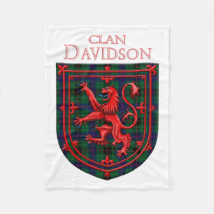 Davidson Tartan Scottish Plaid Lion Rampant Fleece Blanket