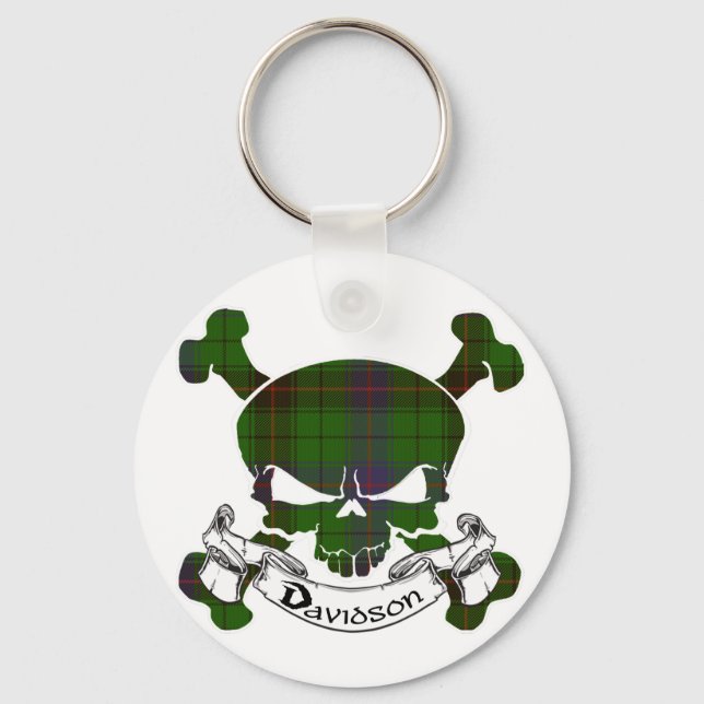 Davidson Tartan Skull Keychain (Front)