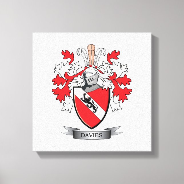 Davies Family Crest Coat of Arms Canvas Print (Front)