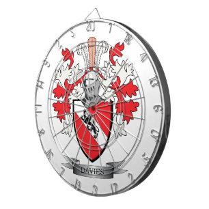 Davies Family Crest Coat of Arms Dartboard