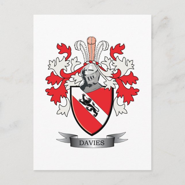 Davies Family Crest Coat of Arms Postcard (Front)