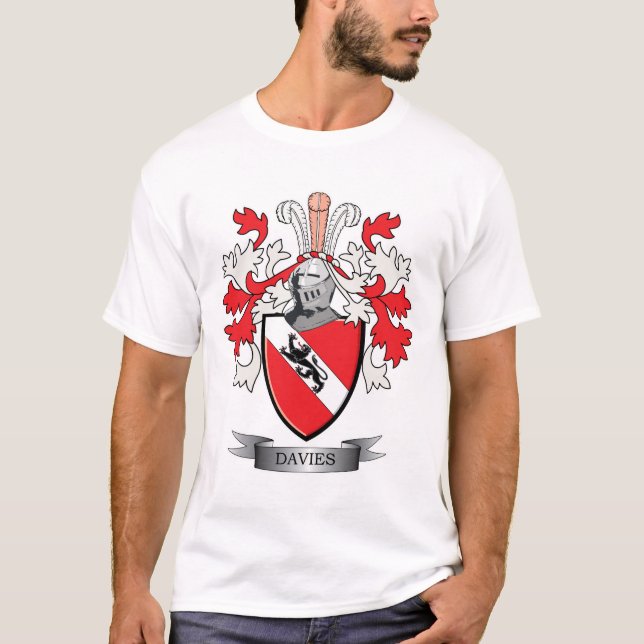 Davies Family Crest Coat of Arms T-Shirt (Front)