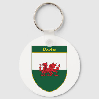 Davies Welsh Flag Shield Keychain