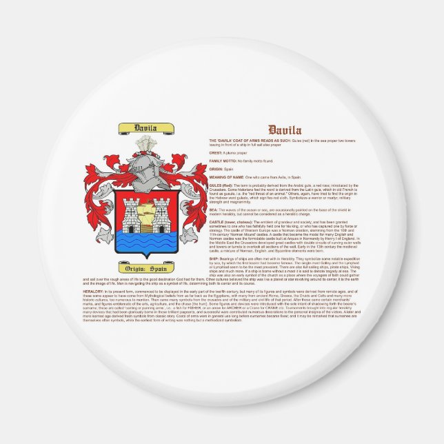Davila (meaning) magnet (Front)
