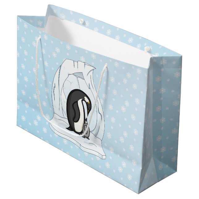Davin et Annie le sac de cadeau de pingouins (Devant Angle)
