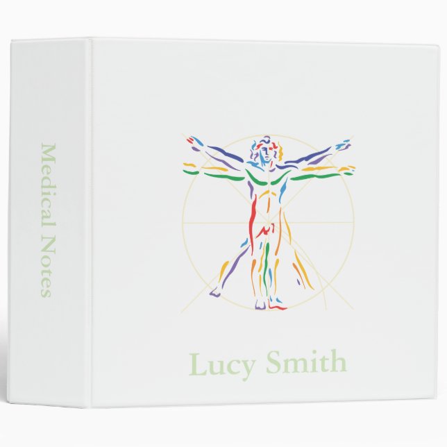 DaVinci Anatomy Man in Chakra Colours Binder (Front/Spine)