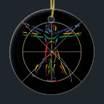 DaVinci Anatomy Man in Chakra Colours Ceramic Ornament<br><div class="desc">Our own version of Leonardo Da Vinci's classic, world famous illustration of human anatomy, called Vitruvian Man, looks so cool on a tshirt, iPhone case, or journal! And even better, we've recreated it in the colours of the 7 main chakras! From root chakra to crown chakra, this is perfect for...</div>