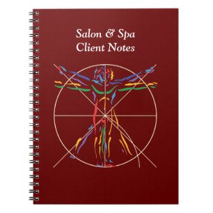 DaVinci Anatomy Man in Chakra Colours Notebook