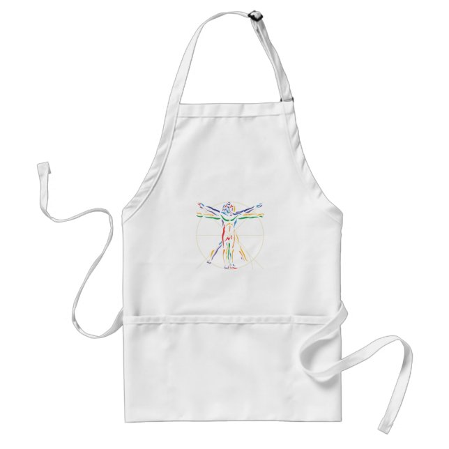DaVinci Anatomy Man in Chakra Colours Standard Apron (Front)