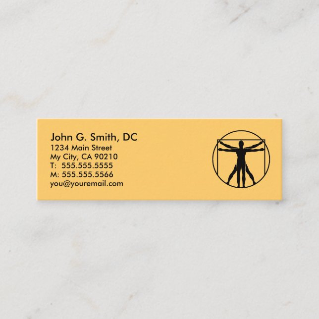 DaVinci Logo Mini Referral Chiropractor Business Card (Front)