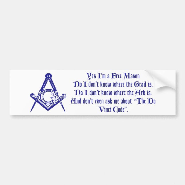 DaVinci Mason Bumper Sticker (Front)
