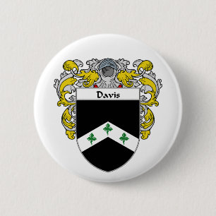 Davis Coat of Arms (Mantled) 2 Inch Round Button