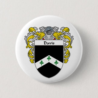 Davis Coat of Arms (Mantled) 2 Inch Round Button
