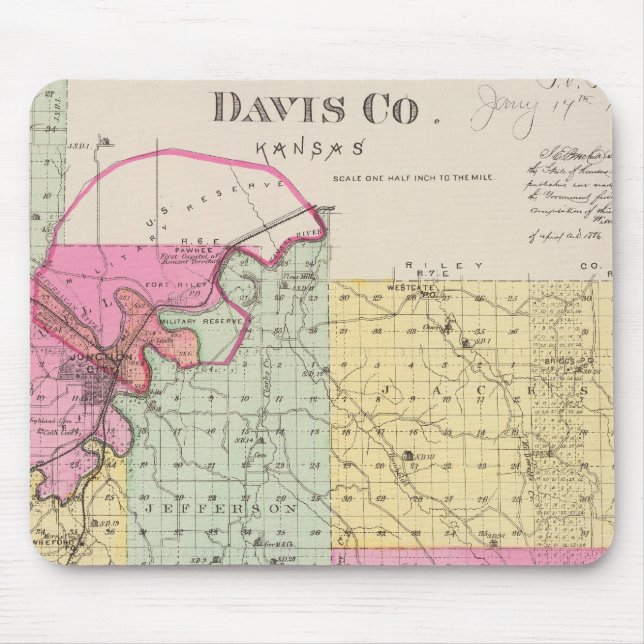Davis County, Kansas Mouse Pad (Front)