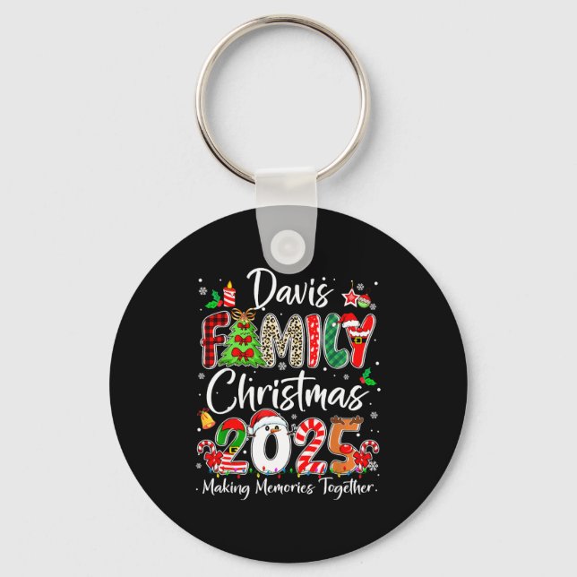 Davis Family Christmas 2025 Matching Pjs Xmas Squa Keychain (Front)
