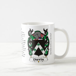 Davis, Origin, Meaning and the Crest Coffee Mug