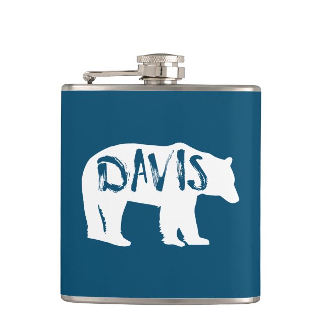 Davis West Virginia Bear Hip Flask (Front)